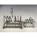 Two electroplate toast racks