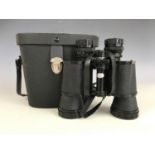 A cased pair of Omiya 8x40 binoculars