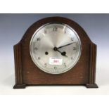 A George V oak cased mantel clock