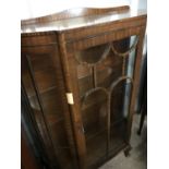 A 1950's mahogany display cabinet, 91 x 36 x 126 cm