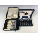 Cased sets of vintage electroplate cutlery