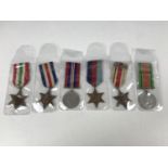 Six Second World War campaign medals