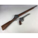 A replica rifle together and pistol