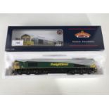 A boxed Bachmann model railway class 66 diesel locomotive 66540 Ruby freightliner 40th