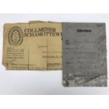 Two items of German Third Reich ephemera, comprising A Fuhrerschein driving license and a 1942