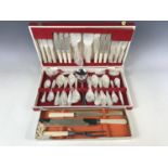 A cased Kestrel cutlery set together with a boxed carving set