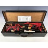 A cased set of bagpipes