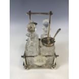 A late 19th century electroplate table condiment set