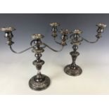 A pair of electroplate candelabra