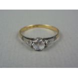 A vintage diamond solitaire ring, having a stone of approximately .35ct, being crown and cathedral
