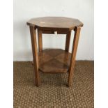 A 1930s Art Deco influenced small occasional table, having octagonal pollarded oak veneered top