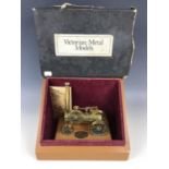 A "Victorian Metal Models Ltd" brass live-steam scale model of a Thomas Aveling 1858 traction