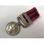 An India General Service Medal with clasps Waziristan 1984-5 and Samana 1891 to 1941 Sowar Sitgga