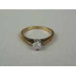 A vintage diamond solitaire ring, the brilliant cut diamond of approximately .16ct, claw and crown