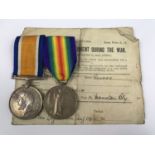 A British War and Victory medal pair to 108800 Gunner Edwin Gill, 12th Mountain Battery, Royal