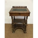 A Victorian walnut Davenport-style single desk