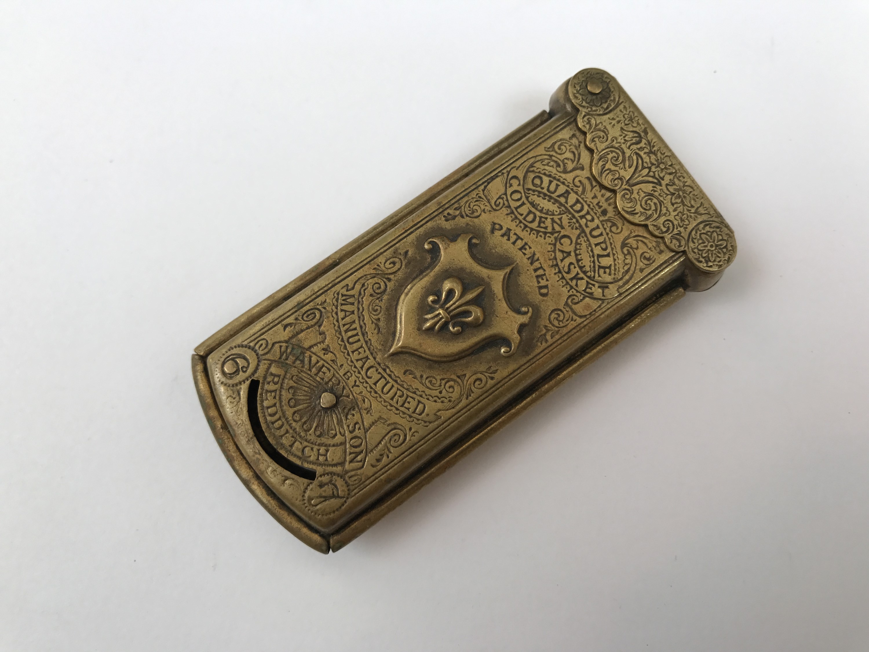 A late 19th Century W. Avery and Son patented Quadruple Golden Casket needle case