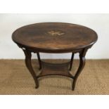 A Victorian marquetry-inlaid rosewood oval occasional table