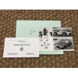 [Autographs / Formula One / Stirling Moss] Signed Mercedes picture postcard together with a signed