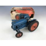 A Chad Valley Co Ltd Working Scale Model of the New Fordson Major tractor, in petrol blue with red