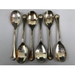 A boxed set of six George VI silver fruit spoons, Barker Brothers Silver Ltd, Birmingham, 1939,