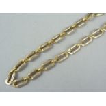 A high carat yellow-metal fetter link neck chain, stamped 'Lazaro 750', 44.7g