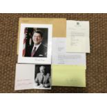 [Autographs / Politics] Signatures of Shirley Williams, Neil Kinnock, and Ronald Regan (official