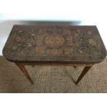 A late 18th / early 19th Century Dutch marquetry-inlaid turn-over-top cards table