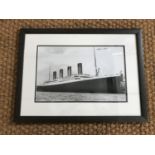 [Autograph / RMS Titanic] Photograph of the RMS Titanic signed in pen and ink by Eliza Gladys "