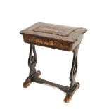 Oriental wood sewing table 19th century