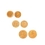 Gold english ans spanish coins