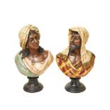 European polychrome stucco busts