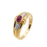 Gold, ruby and diamonds ring