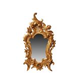 Carved and gilt wood Rococo style mirror early 20th century