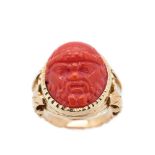 Gold and coral ring