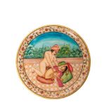 Indian painted alabaster plate