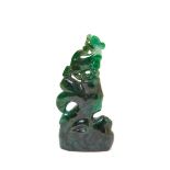 Chinese carved jadeite Foo lion figure