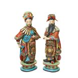 Chinese glazed stoneware figures 19th century