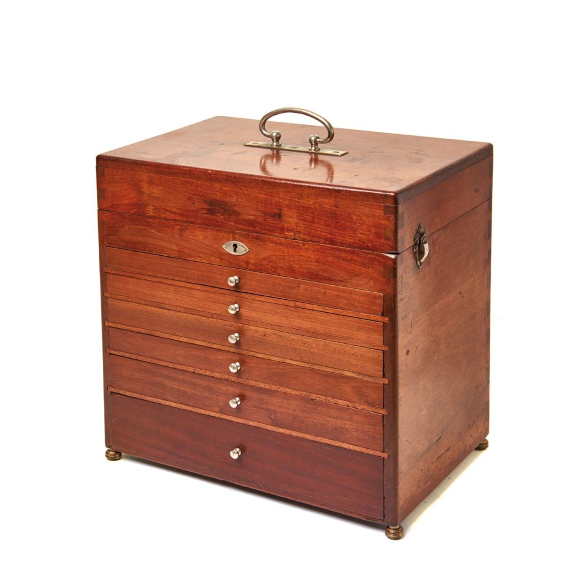 Spanish mahogany wood box early 20th century