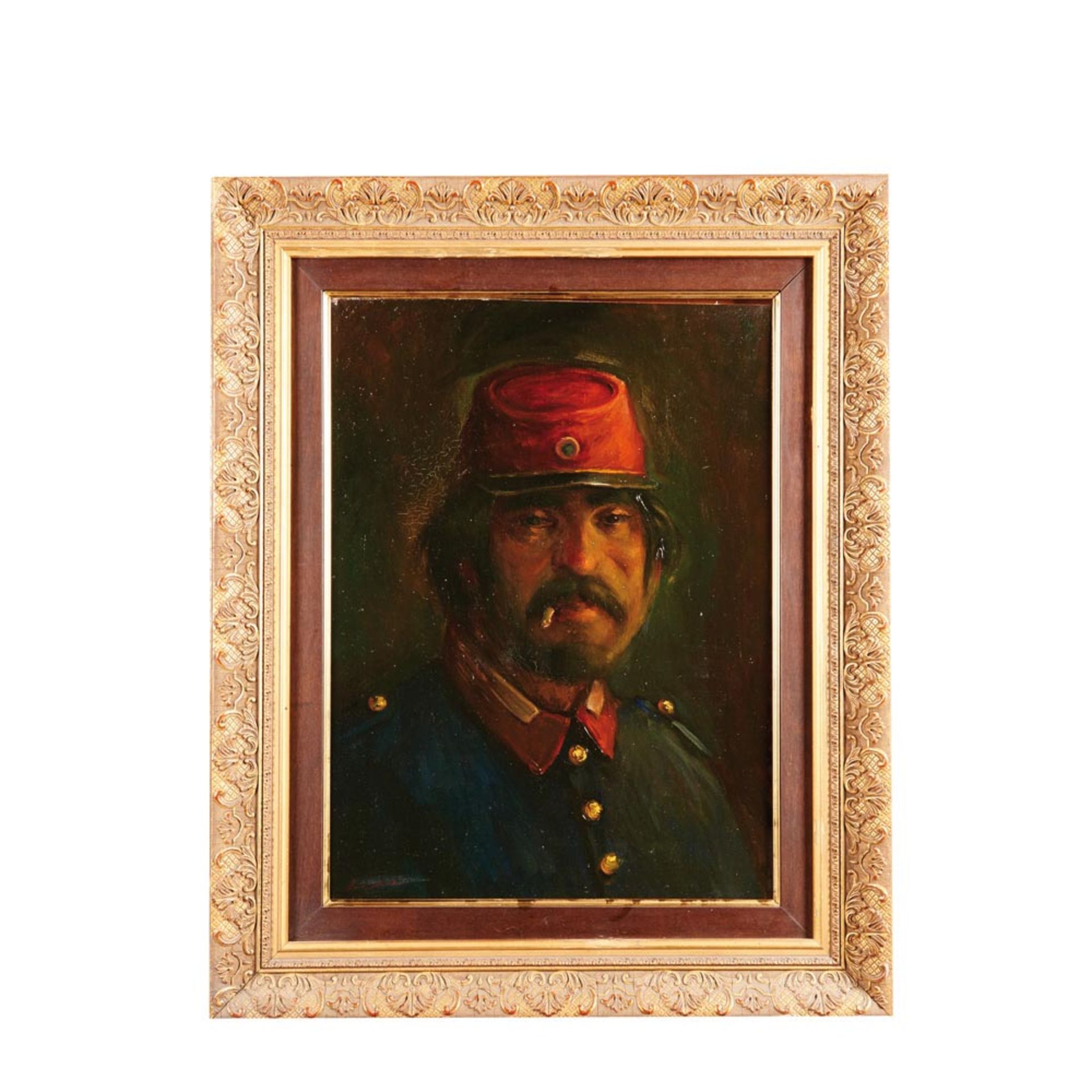 Soldier. Oil on panel