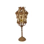 Bronze and glass table lamp early 20th century