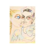 Couple. Wax crayons on paper