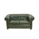 Chester green leather armchair