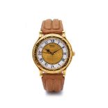 Seiko gold plated and leather wristwatch