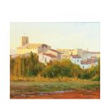 Catalan school, 20th century, Landscape. Oil on canvas