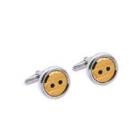 Dupont steel and gold plated cufflinks