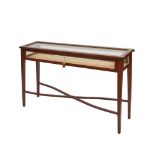 Beech wood and glass display table