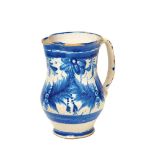 Spanish blue and white glazed ceramic jar