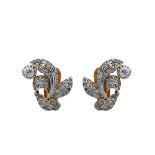 Gold, platinum and diamonds earrings