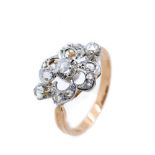 Gold, platinum and diamonds ring